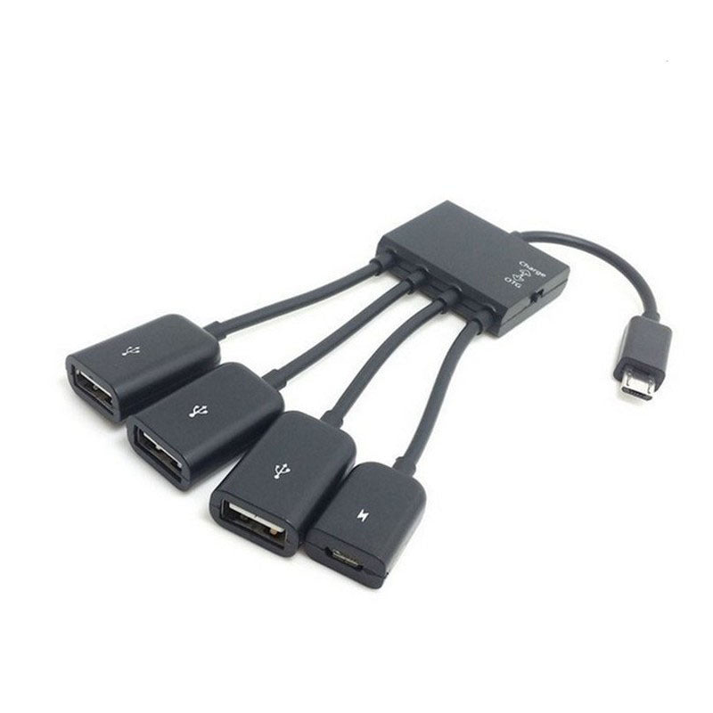 Micro USB OTG One Support Four-band Charging Mobile Phone External Mouse Multi-port Adapter Micro USB OTG One Support Four-band Charging Mobile Phone External Mouse Multi-port Adapter
